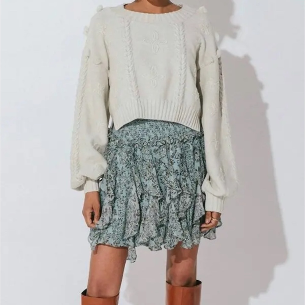 Cleobella Raquel Mini Skirt in Iris Floral (Blue-ish floral)
